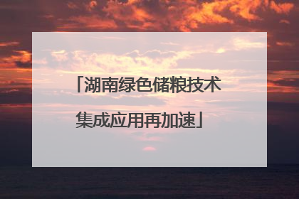 湖南绿色储粮技术集成应用再加速