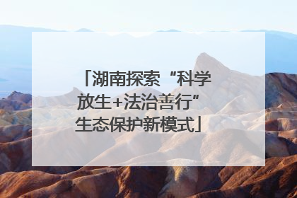 湖南探索“科学放生+法治善行”生态保护新模式