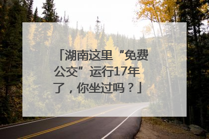 湖南这里“免费公交”运行17年了，你坐过吗？