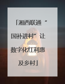 湘西联通“国补进村”让数字化红利惠及乡村