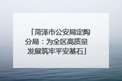 菏泽市公安局定陶分局：为全区高质量发展筑牢平安基石