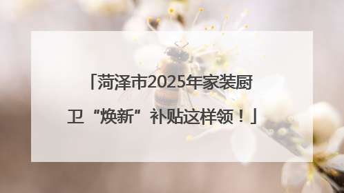 菏泽市2025年家装厨卫“焕新”补贴这样领！