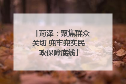 菏泽：聚焦群众关切 兜牢兜实民政保障底线