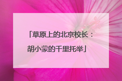 草原上的北京校长：胡小蒙的千里托举