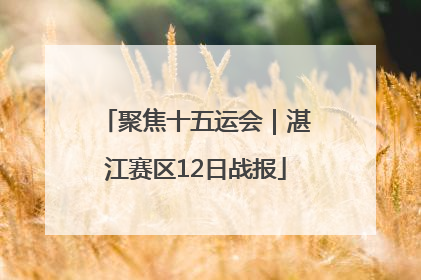 聚焦十五运会｜湛江赛区12日战报