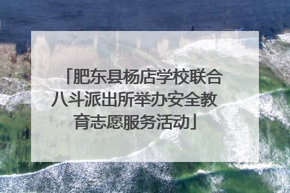 肥东县杨店学校联合八斗派出所举办安全教育志愿服务活动