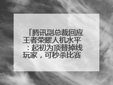 腾讯副总裁回应王者荣耀人机水平：起初为顶替掉线玩家，可秒杀比赛级玩家