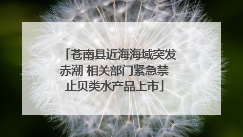 苍南县近海海域突发赤潮 相关部门紧急禁止贝类水产品上市
