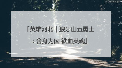 英雄河北｜狼牙山五勇士：舍身为国 铁血英魂