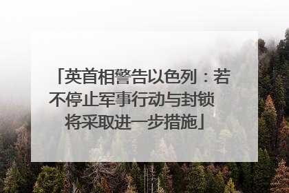 英首相警告以色列：若不停止军事行动与封锁 将采取进一步措施