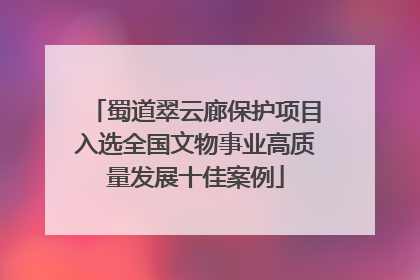 蜀道翠云廊保护项目入选全国文物事业高质量发展十佳案例
