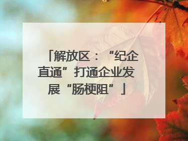 解放区：“纪企直通”打通企业发展“肠梗阻”