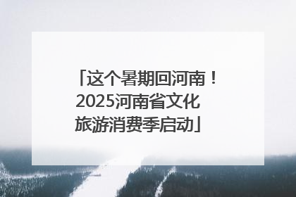 这个暑期回河南！2025河南省文化旅游消费季启动