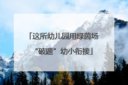 这所幼儿园用绿茵场“破题”幼小衔接