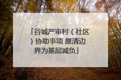 谷城严审村（社区）协助事项 厘清边界为基层减负