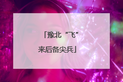 豫北“飞”来后备尖兵