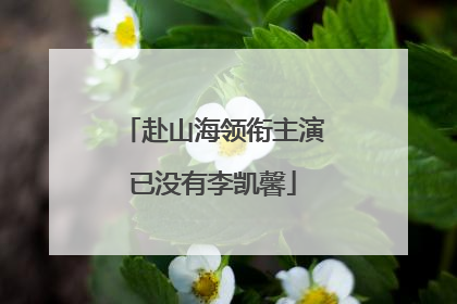 赴山海领衔主演已没有李凯馨