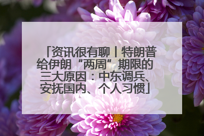 资讯很有聊丨特朗普给伊朗“两周”期限的三大原因:中东调兵、安抚国内、个人习惯