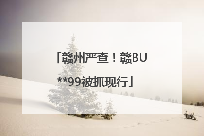 赣州严查！赣BU**99被抓现行