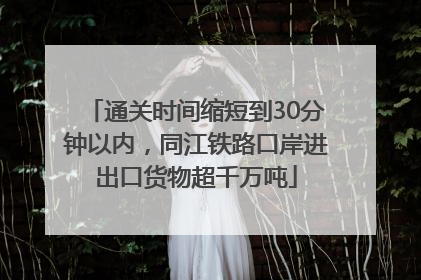 通关时间缩短到30分钟以内，同江铁路口岸进出口货物超千万吨