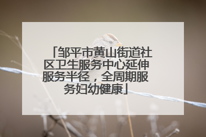 邹平市黄山街道社区卫生服务中心延伸服务半径，全周期服务妇幼健康