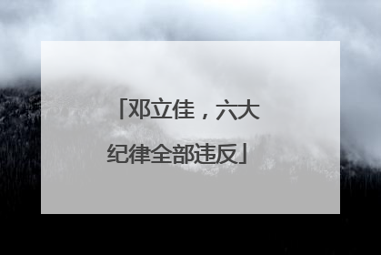 邓立佳，六大纪律全部违反
