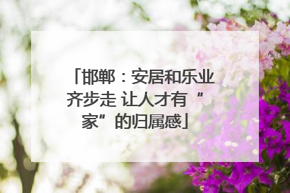 邯郸：安居和乐业齐步走 让人才有“家”的归属感