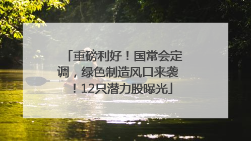 重磅利好！国常会定调，绿色制造风口来袭！12只潜力股曝光