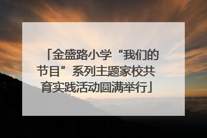 金盛路小学“我们的节目”系列主题家校共育实践活动圆满举行
