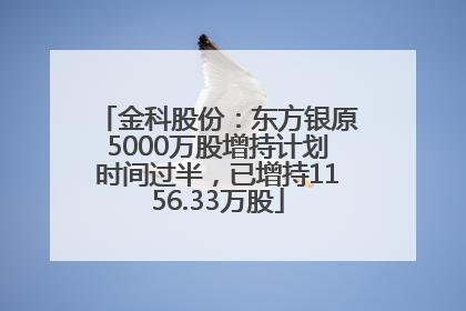 金科股份：东方银原5000万股增持计划时间过半，已增持1156.33万股