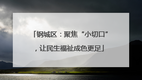 钢城区：聚焦“小切口”，让民生福祉成色更足