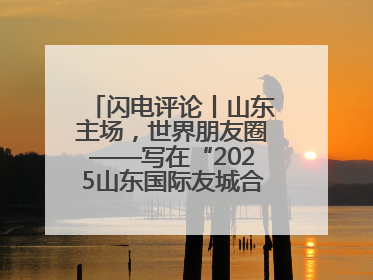 闪电评论丨山东主场，世界朋友圈——写在“2025山东国际友城合作交流周”之际