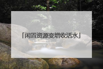 闲置资源变增收活水