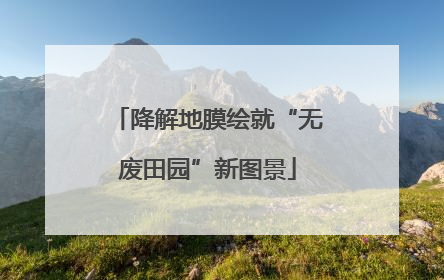 降解地膜绘就“无废田园”新图景