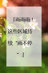 雨雨雨！这些区域持续“雨不停”