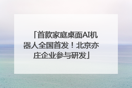首款家庭桌面AI机器人全国首发！北京亦庄企业参与研发