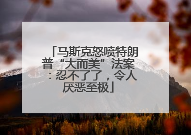 马斯克怒喷特朗普“大而美”法案：忍不了了，令人厌恶至极