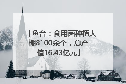 鱼台：食用菌种植大棚8100余个，总产值16.43亿元