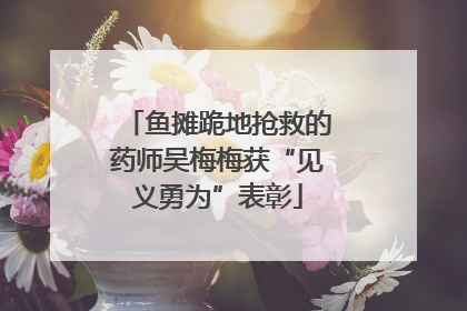 鱼摊跪地抢救的药师吴梅梅获“见义勇为”表彰