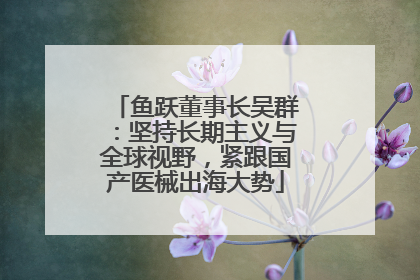 鱼跃董事长吴群：坚持长期主义与全球视野，紧跟国产医械出海大势