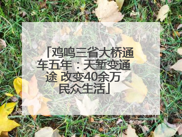 鸡鸣三省大桥通车五年：天堑变通途 改变40余万民众生活