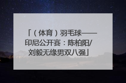 （体育）羽毛球——印尼公开赛：陈柏阳/刘毅无缘男双八强