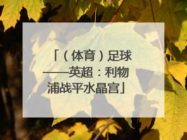 （体育）足球——英超：利物浦战平水晶宫