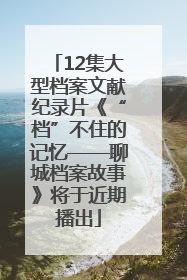 12集大型档案文献纪录片《“档”不住的记忆——聊城档案故事》将于近期播出
