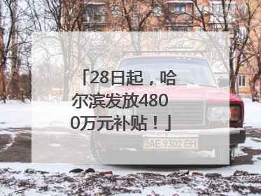 28日起，哈尔滨发放4800万元补贴！