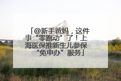 @新手爸妈，这件事“零跑动”了！上海医保推新生儿参保“免申办”服务