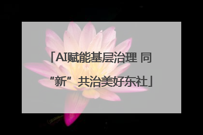 AI赋能基层治理 同“新”共治美好东社