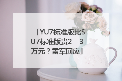 YU7标准版比SU7标准版贵2—3万元？雷军回应